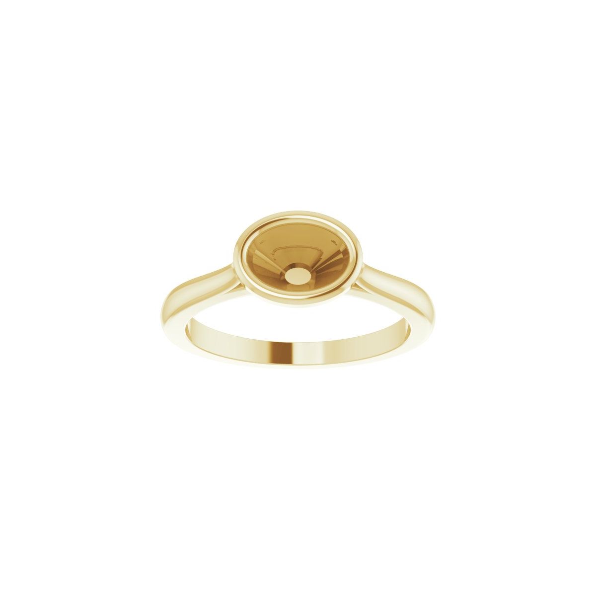 Oval Bezel-Set Hidden Halo-Style Engagement Ring Semi-Mount - gallery - Series 123979