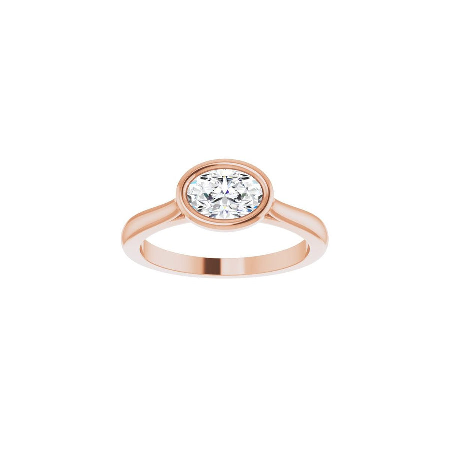 Oval Bezel-Set Hidden Halo-Style Engagement Ring Semi-Mount - gallery - Series 123979