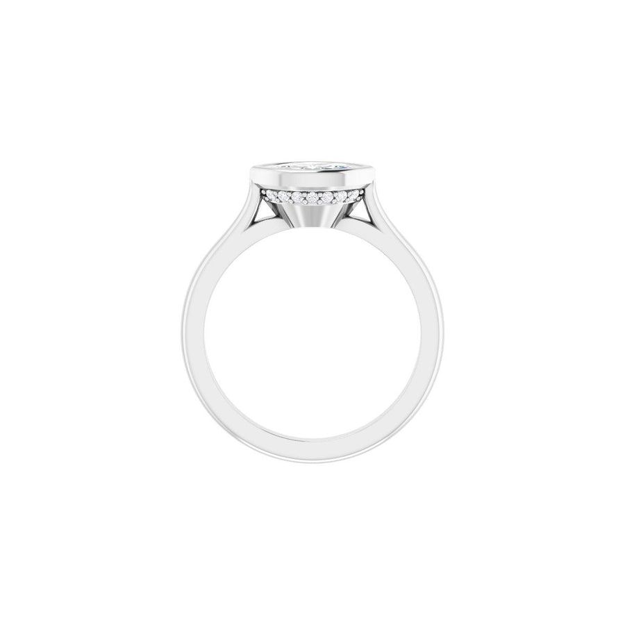 Marquise Bezel-Set Hidden Halo-Style Engagement Ring Semi-Mount - gallery - Series 123979