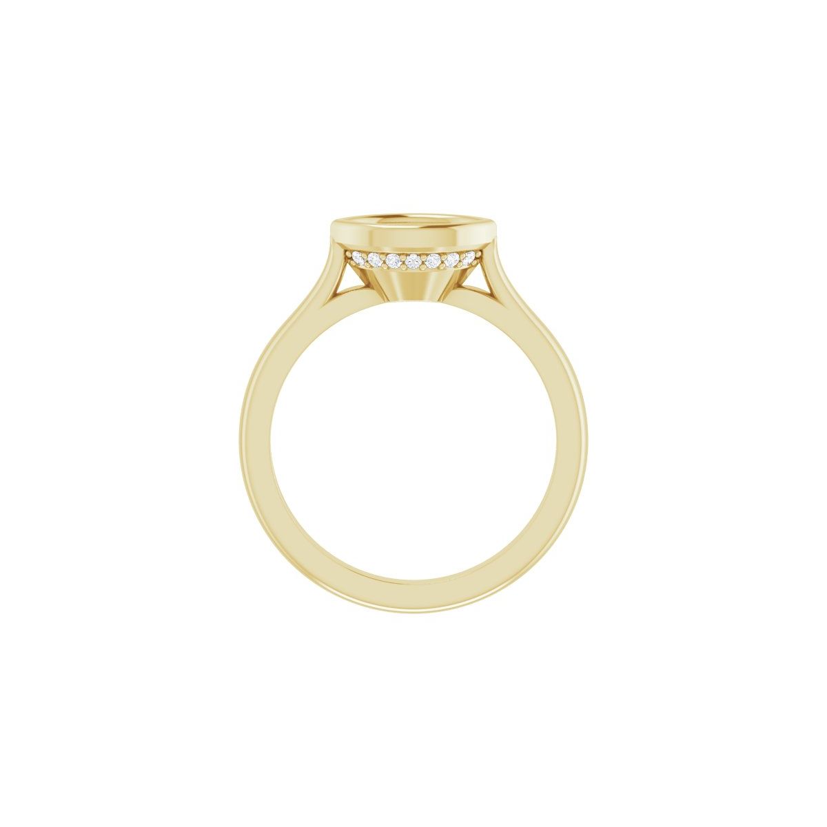 Marquise Bezel-Set Hidden Halo-Style Engagement Ring Semi-Mount - gallery - Series 123979