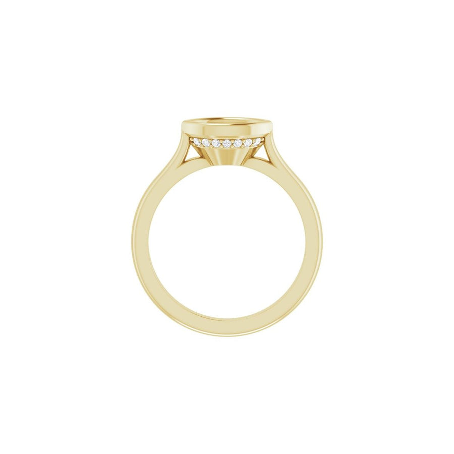 Marquise Bezel-Set Hidden Halo-Style Engagement Ring Semi-Mount - gallery - Series 123979
