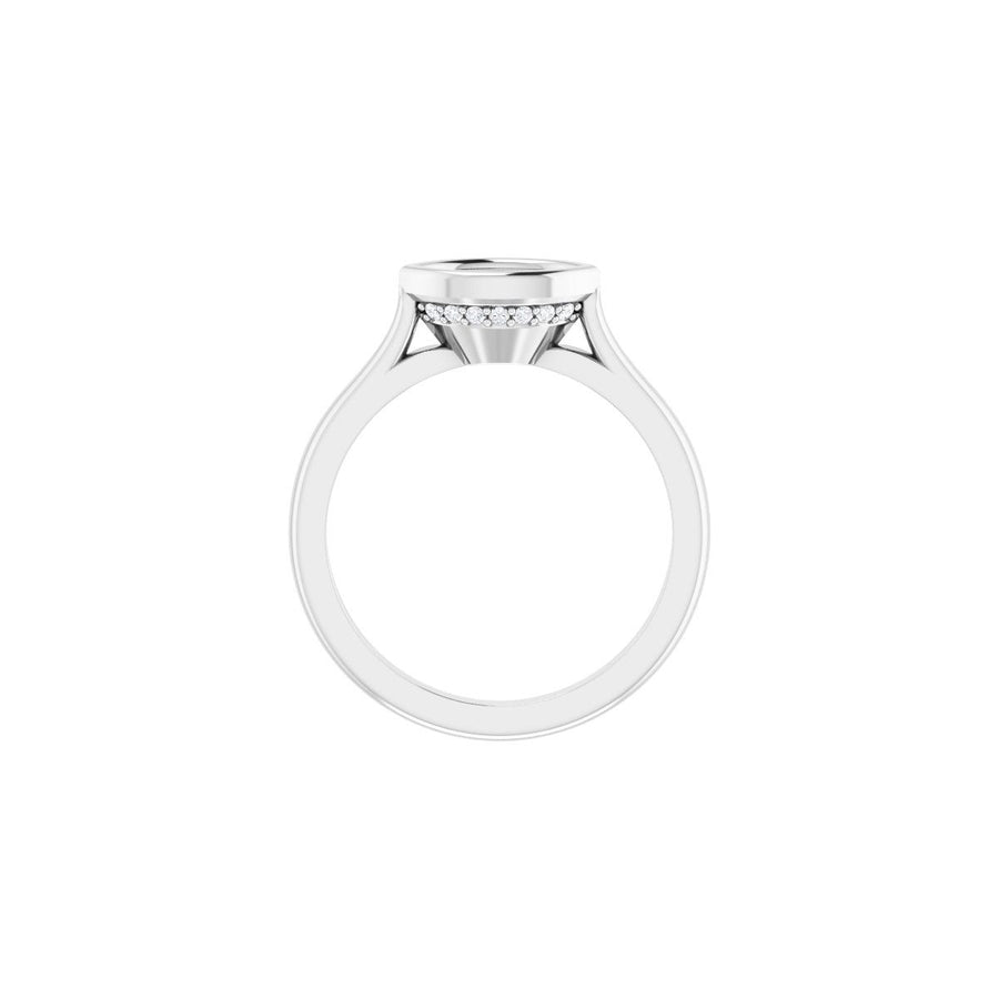 Marquise Bezel-Set Hidden Halo-Style Engagement Ring Semi-Mount - gallery - Series 123979