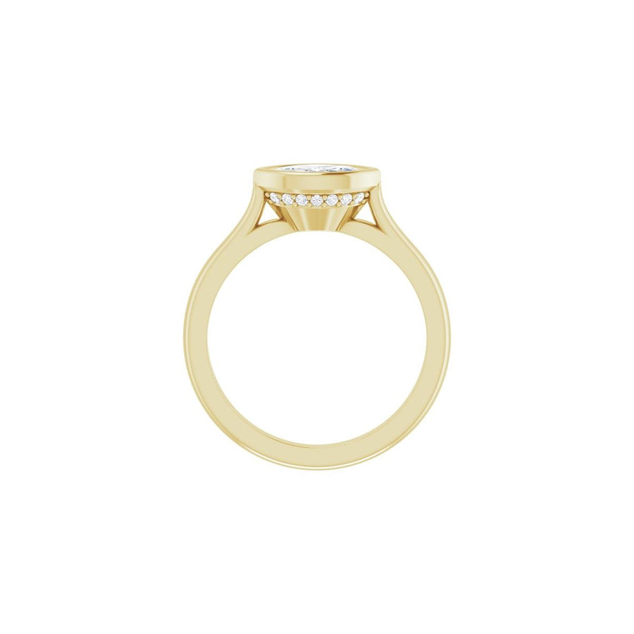 Marquise Bezel-Set Hidden Halo-Style Engagement Ring Semi-Mount - gallery - Series 123979