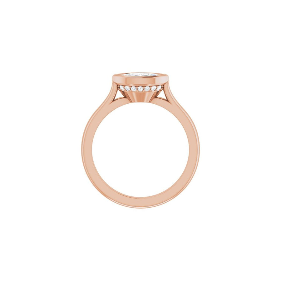Marquise Bezel-Set Hidden Halo-Style Engagement Ring Semi-Mount - gallery - Series 123979