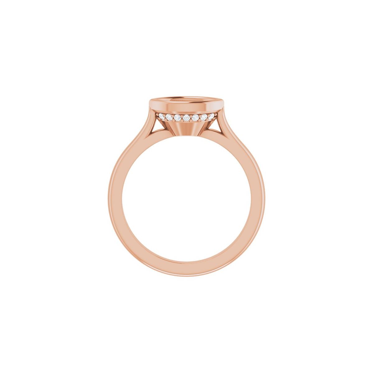 Marquise Bezel-Set Hidden Halo-Style Engagement Ring Semi-Mount - gallery - Series 123979