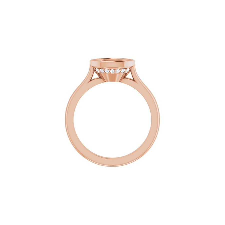 Marquise Bezel-Set Hidden Halo-Style Engagement Ring Semi-Mount - gallery - Series 123979