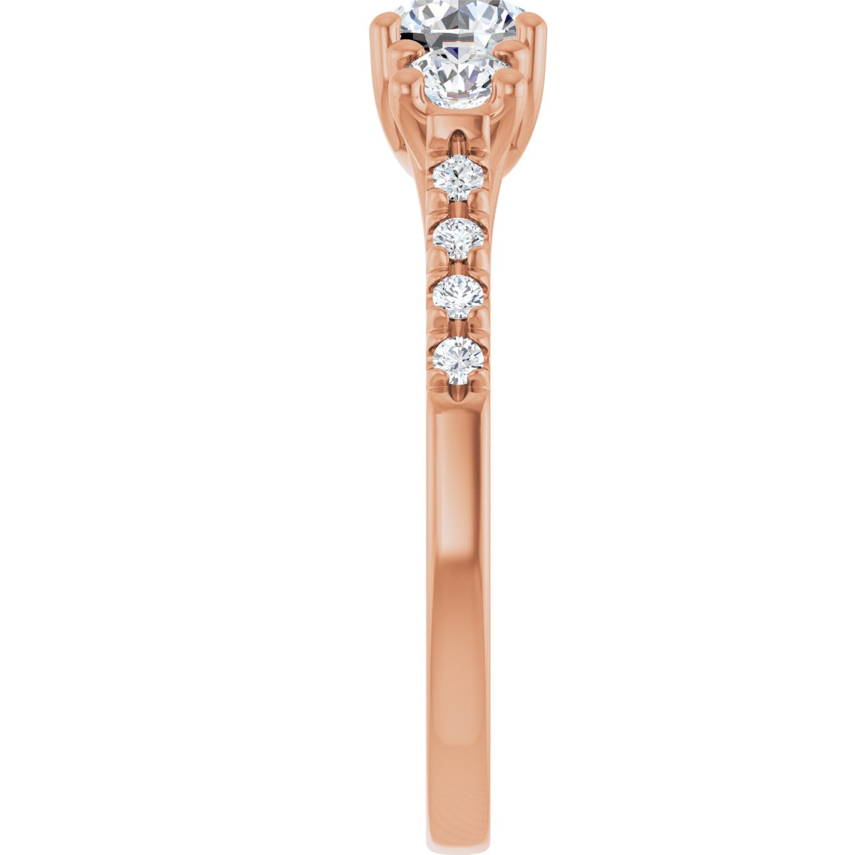 Round Three-Stone Engagement Ring Semi-Mount - gallery - Series 123951