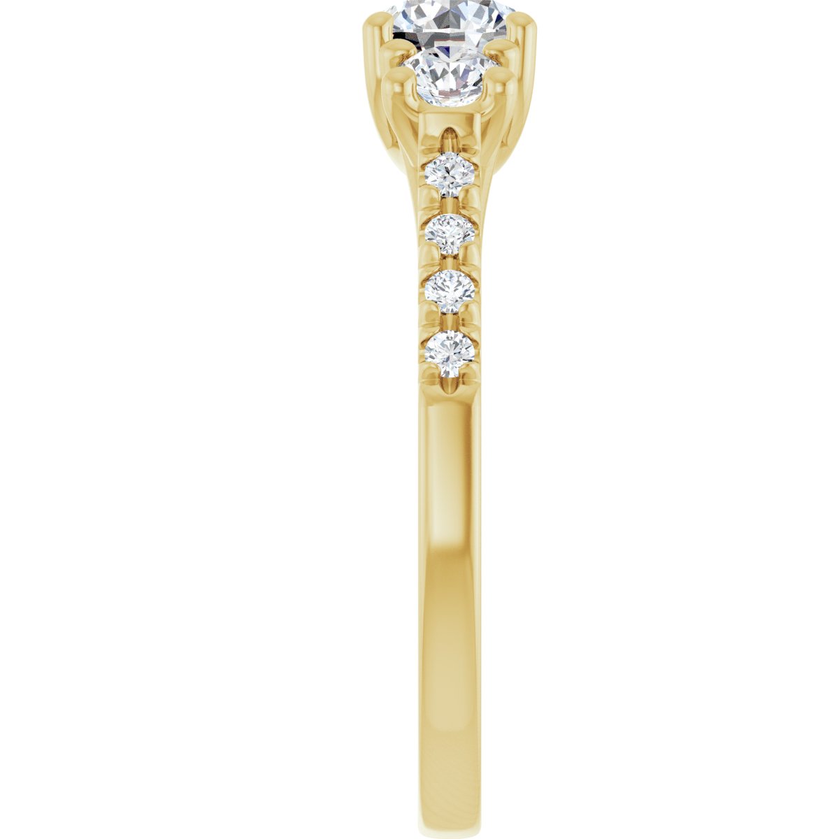 Round Three-Stone Engagement Ring Semi-Mount - gallery - Series 123951