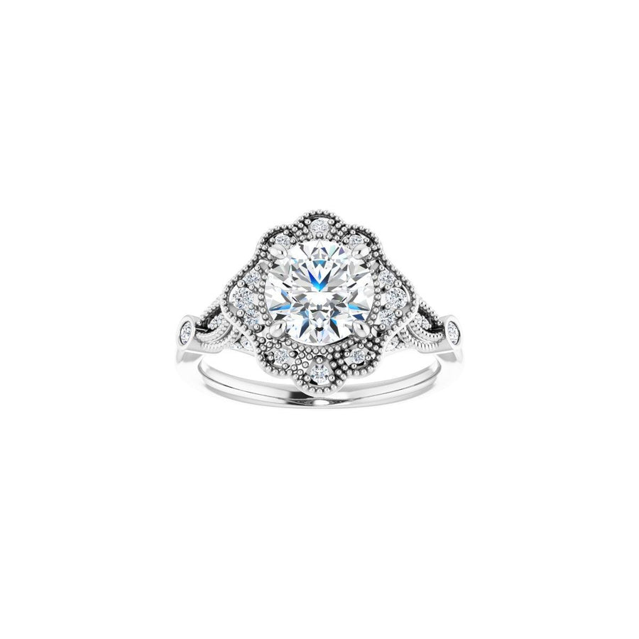 Round Halo-Style Engagement Ring Semi-Mount - gallery - Series 123884