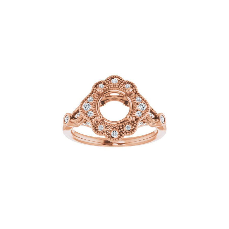 Round Halo-Style Engagement Ring Semi-Mount - gallery - Series 123884
