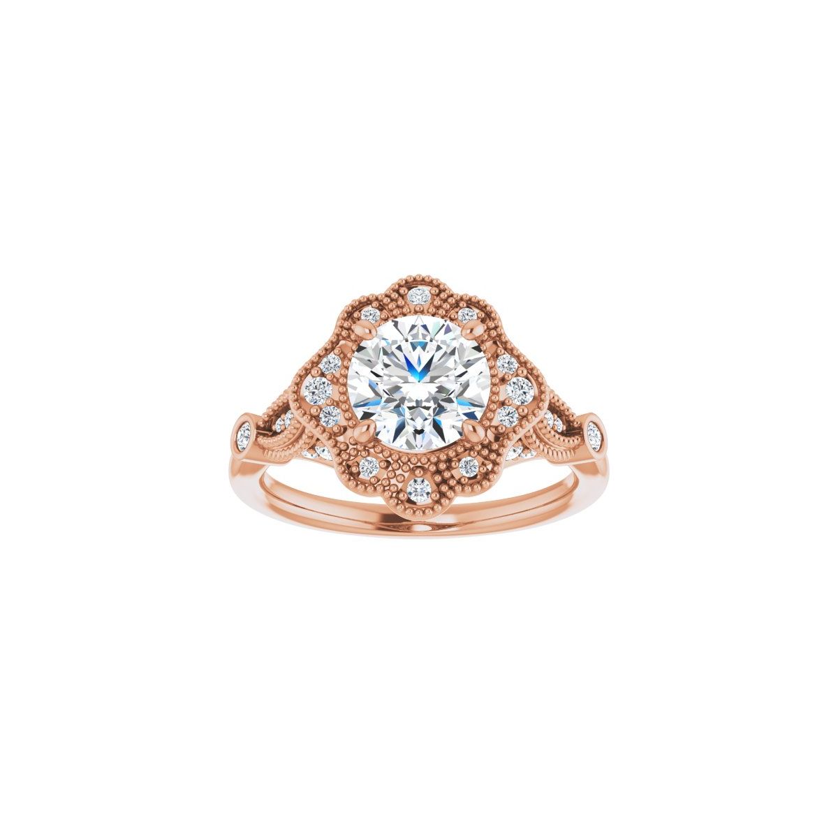 Round Halo-Style Engagement Ring Semi-Mount - gallery - Series 123884