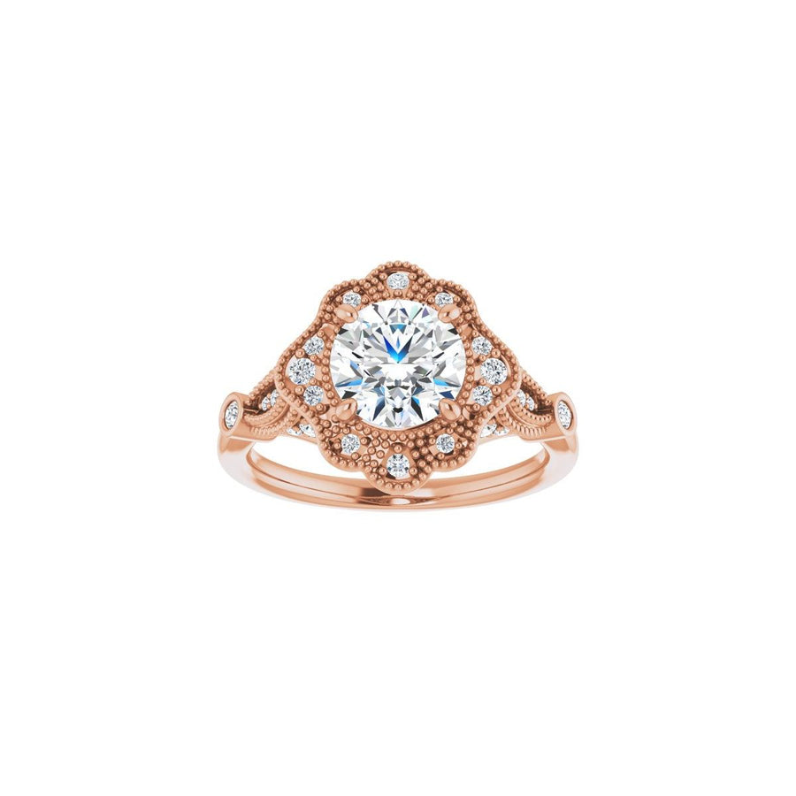 Round Halo-Style Engagement Ring Semi-Mount - gallery - Series 123884