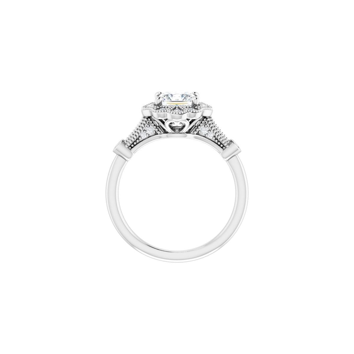 Square Halo-Style Engagement Ring Semi-Mount - gallery - Series 123884