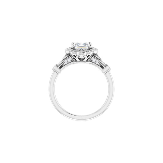 Square Halo-Style Engagement Ring Semi-Mount - gallery - Series 123884