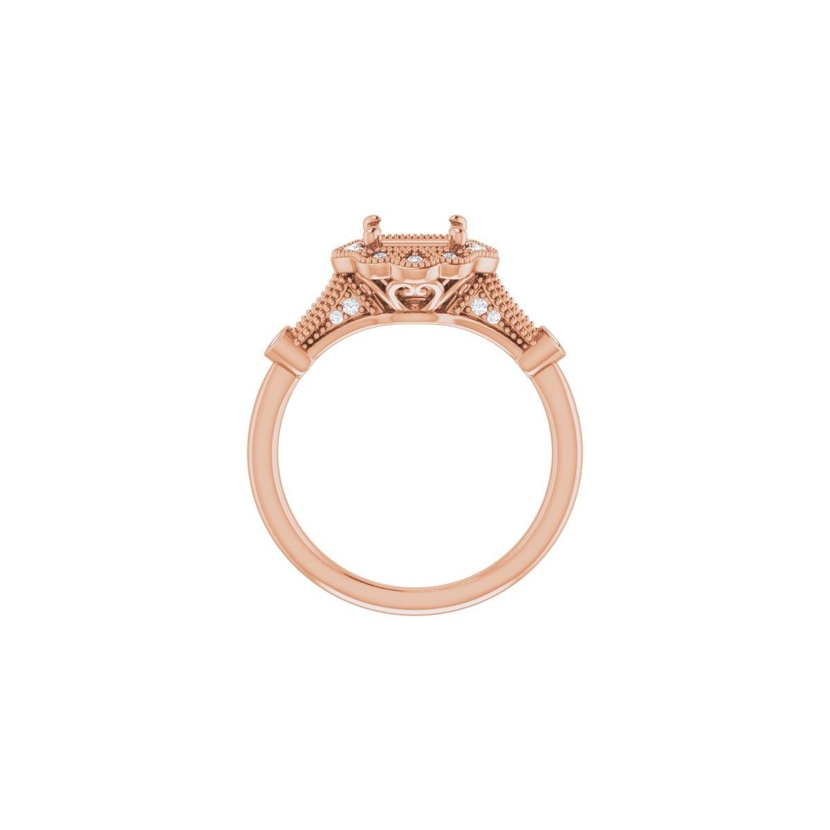 Square Halo-Style Engagement Ring Semi-Mount - gallery - Series 123884