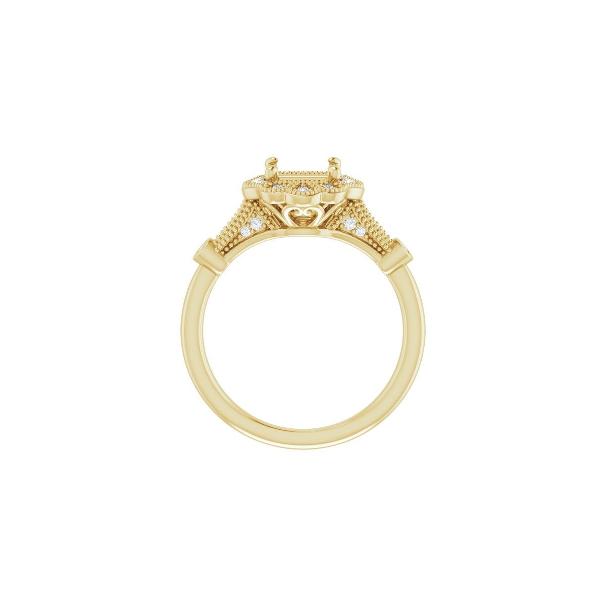 Square Halo-Style Engagement Ring Semi-Mount - gallery - Series 123884