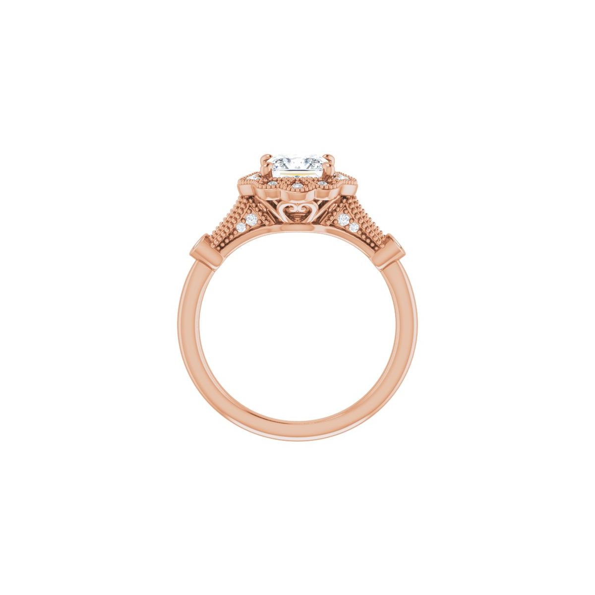 Square Halo-Style Engagement Ring Semi-Mount - gallery - Series 123884
