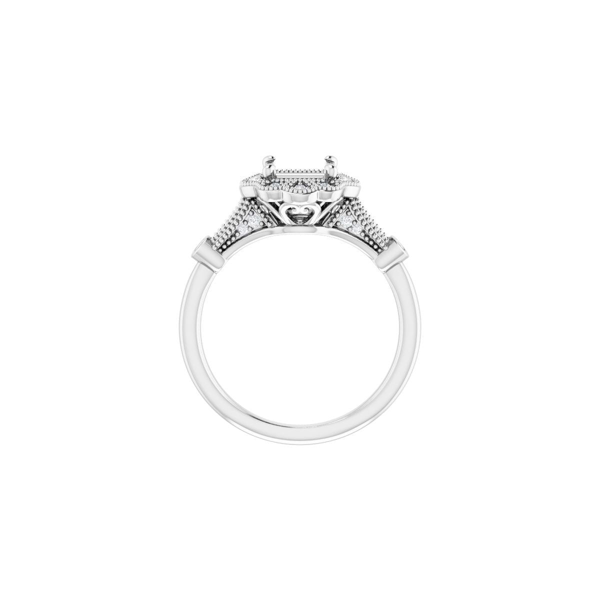 Square Halo-Style Engagement Ring Semi-Mount - gallery - Series 123884