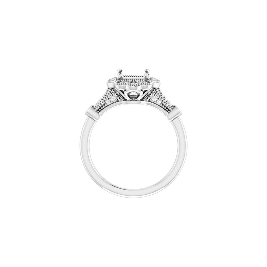 Square Halo-Style Engagement Ring Semi-Mount - gallery - Series 123884