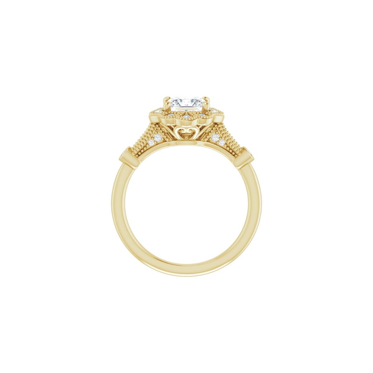 Square Halo-Style Engagement Ring Semi-Mount - gallery - Series 123884