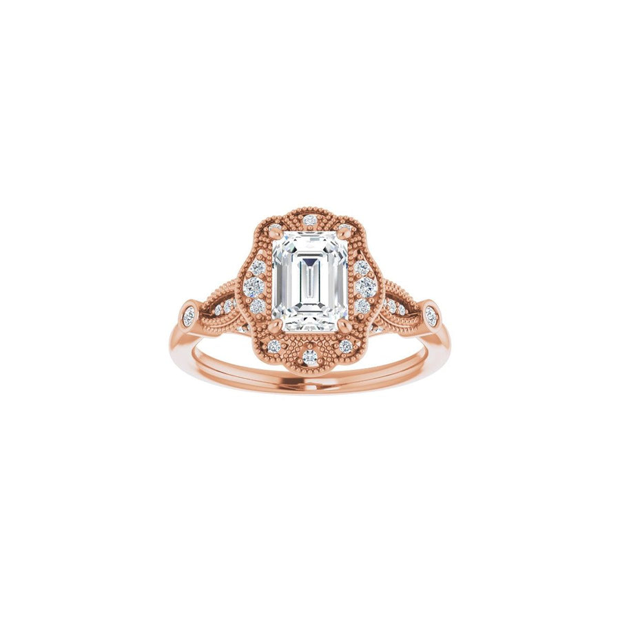 Emerald Halo-Style Engagement Ring Semi-Mount - gallery - Series 123884