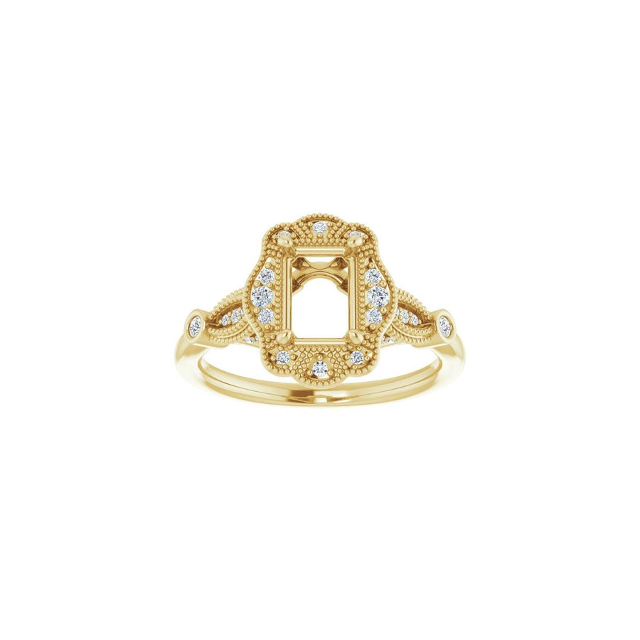 Emerald Halo-Style Engagement Ring Semi-Mount - gallery - Series 123884