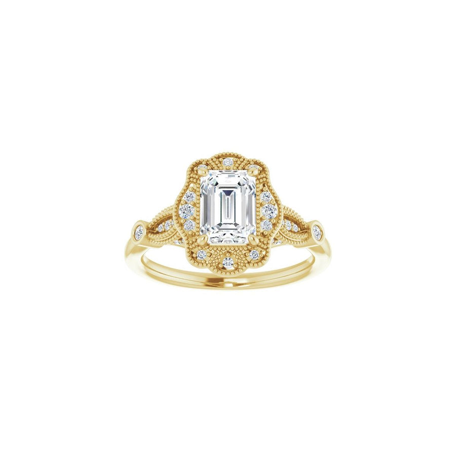 Emerald Halo-Style Engagement Ring Semi-Mount - gallery - Series 123884