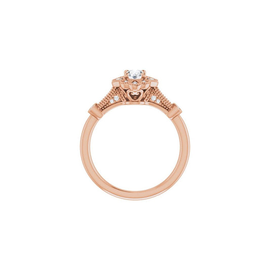 Oval Halo-Style Engagement Ring Semi-Mount - gallery - Series 123884