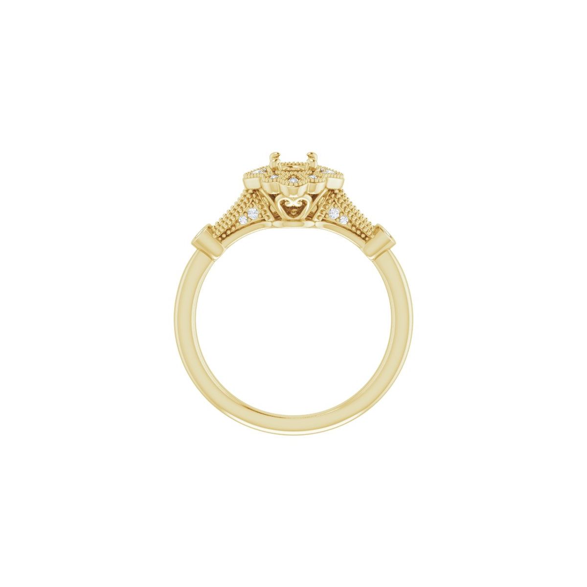 Oval Halo-Style Engagement Ring Semi-Mount - gallery - Series 123884