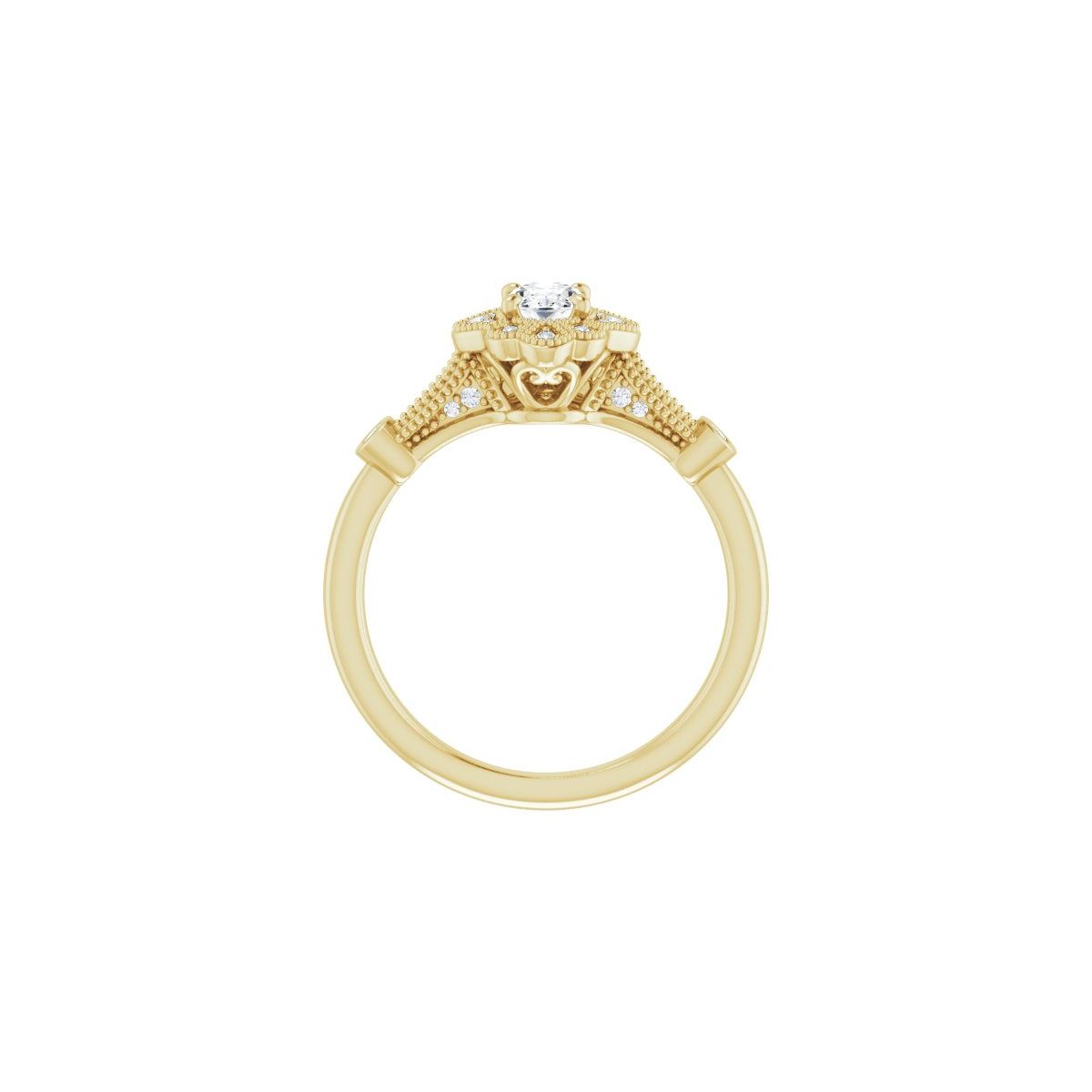 Oval Halo-Style Engagement Ring Semi-Mount - gallery - Series 123884