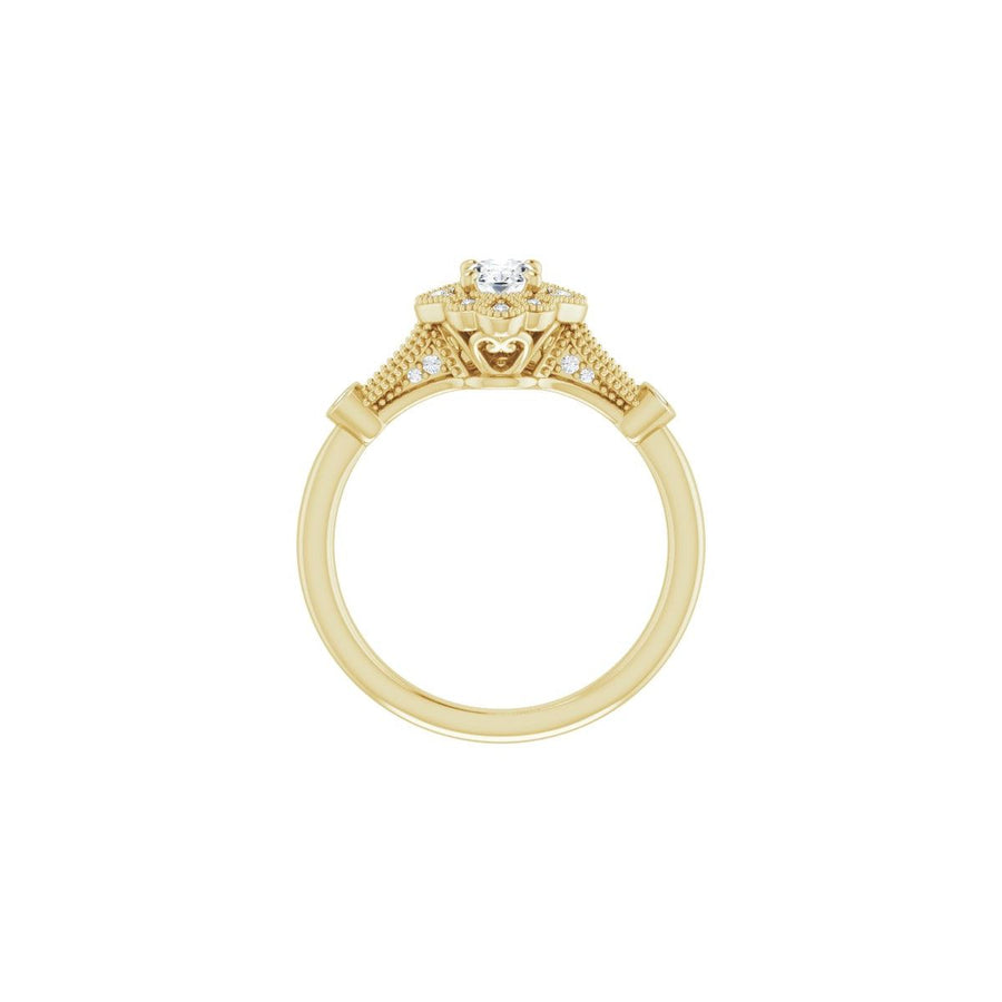 Oval Halo-Style Engagement Ring Semi-Mount - gallery - Series 123884
