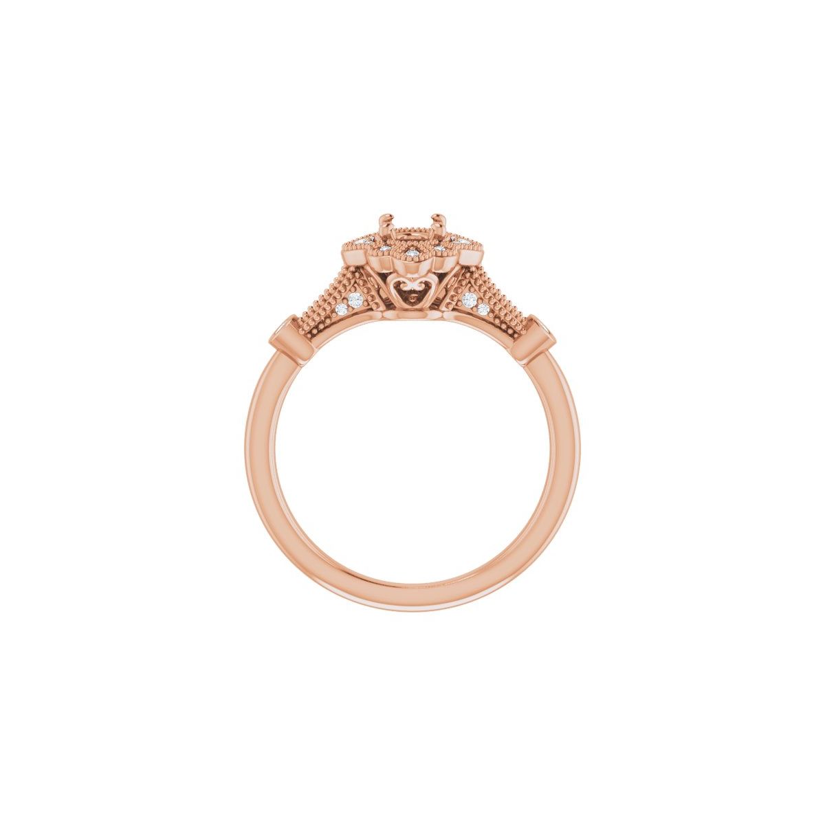 Oval Halo-Style Engagement Ring Semi-Mount - gallery - Series 123884