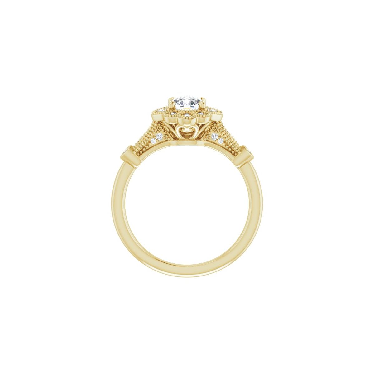 Cushion Halo-Style Engagement Ring Semi-Mount - gallery - Series 123884