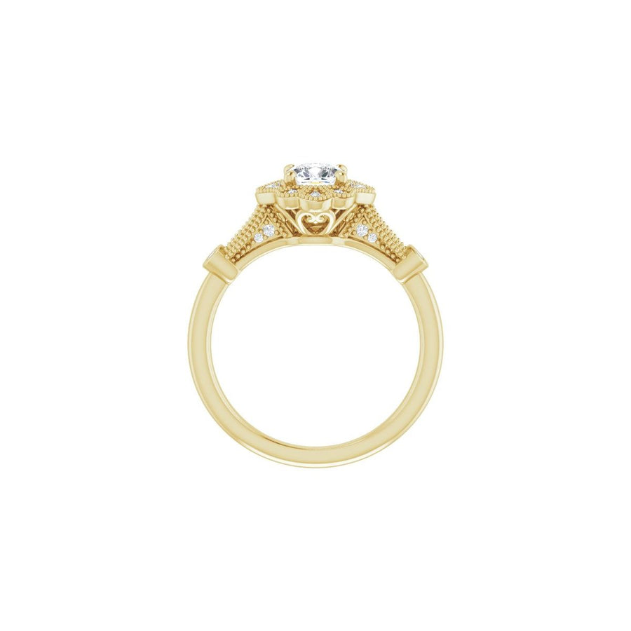 Cushion Halo-Style Engagement Ring Semi-Mount - gallery - Series 123884