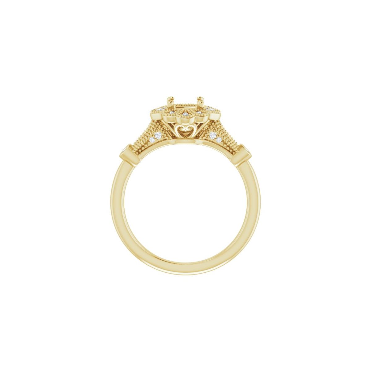 Cushion Halo-Style Engagement Ring Semi-Mount - gallery - Series 123884
