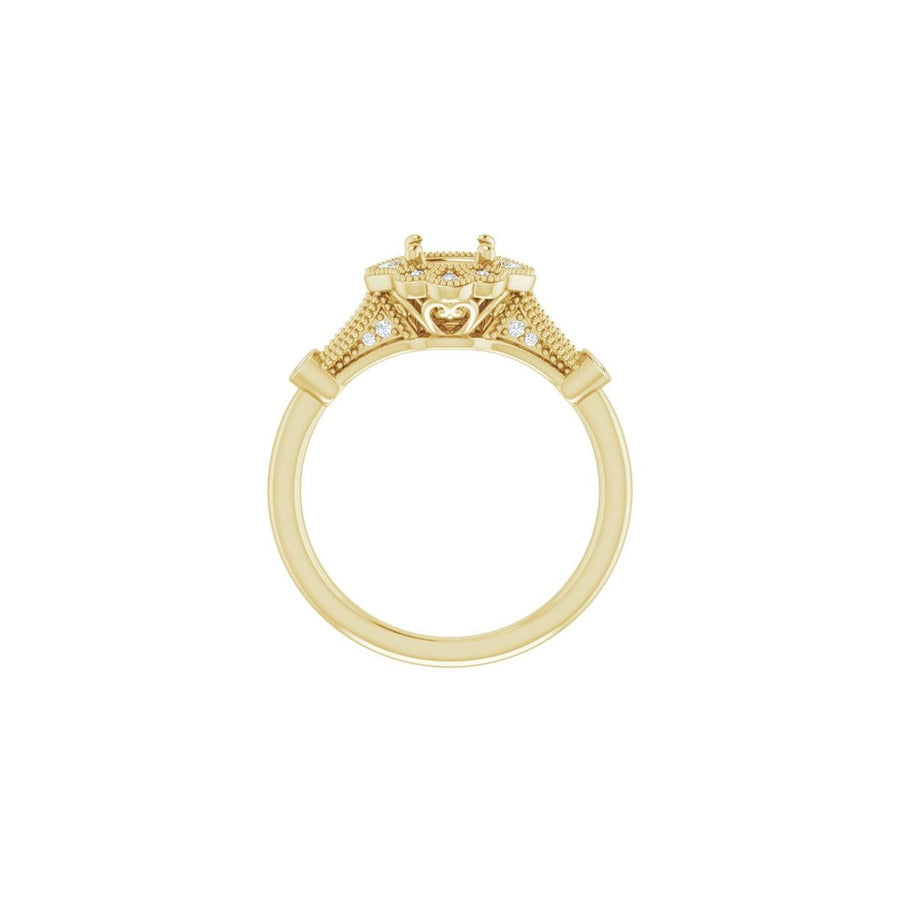 Cushion Halo-Style Engagement Ring Semi-Mount - gallery - Series 123884