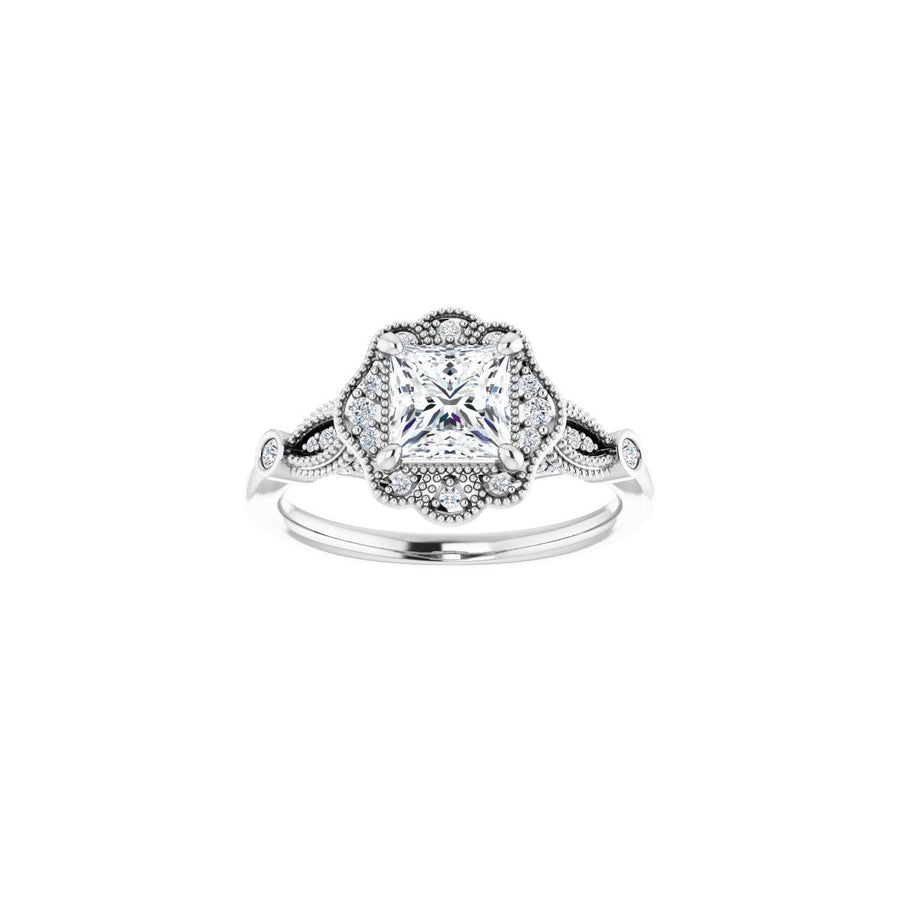 Square Halo-Style Engagement Ring Semi-Mount - gallery - Series 123884