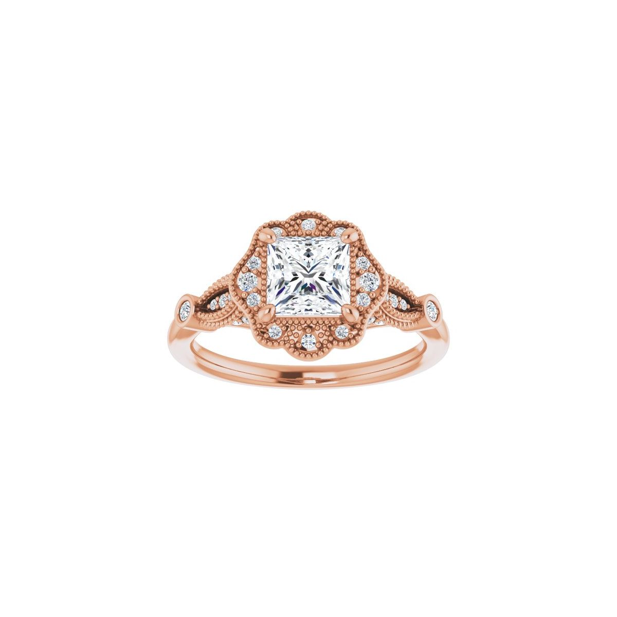 Square Halo-Style Engagement Ring Semi-Mount - gallery - Series 123884