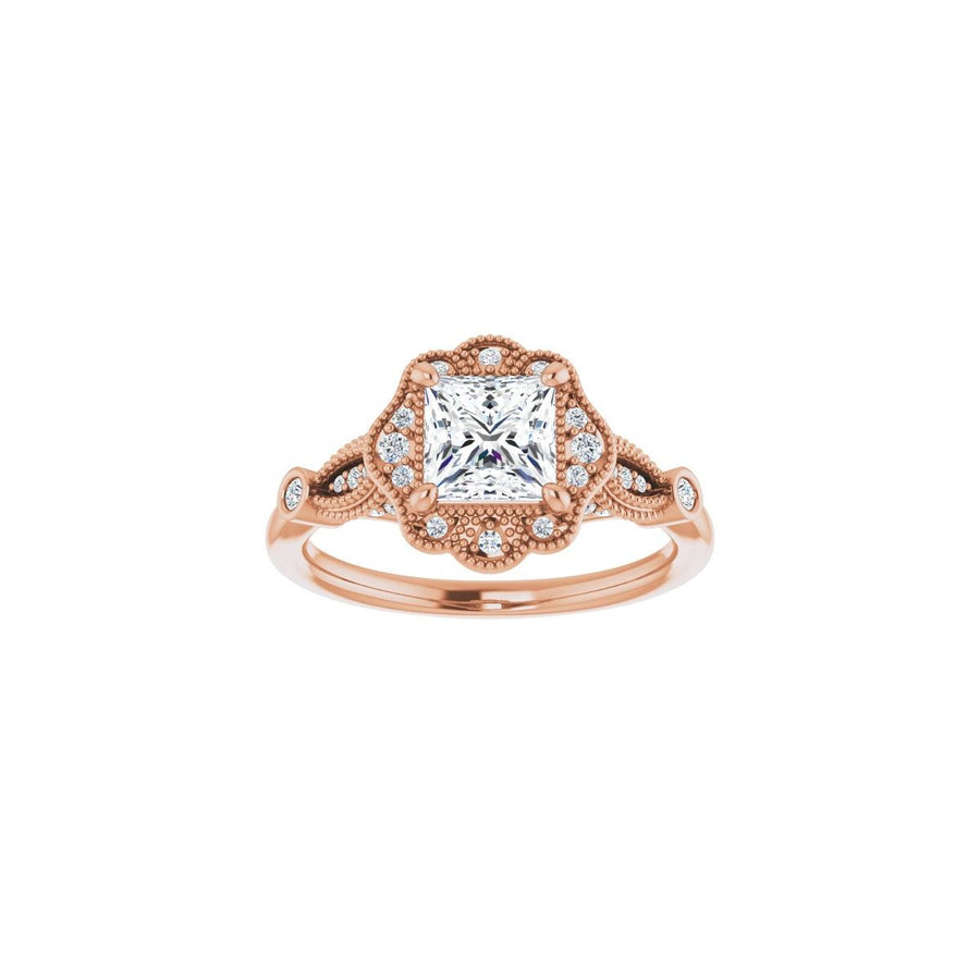 Square Halo-Style Engagement Ring Semi-Mount - gallery - Series 123884