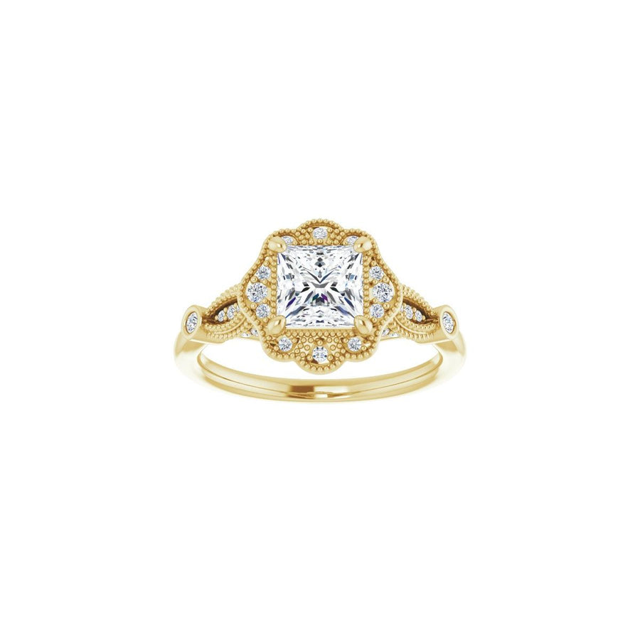 Square Halo-Style Engagement Ring Semi-Mount - gallery - Series 123884