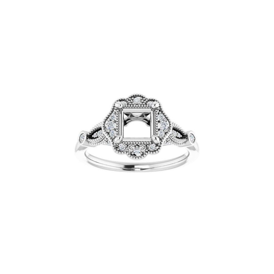 Square Halo-Style Engagement Ring Semi-Mount - gallery - Series 123884