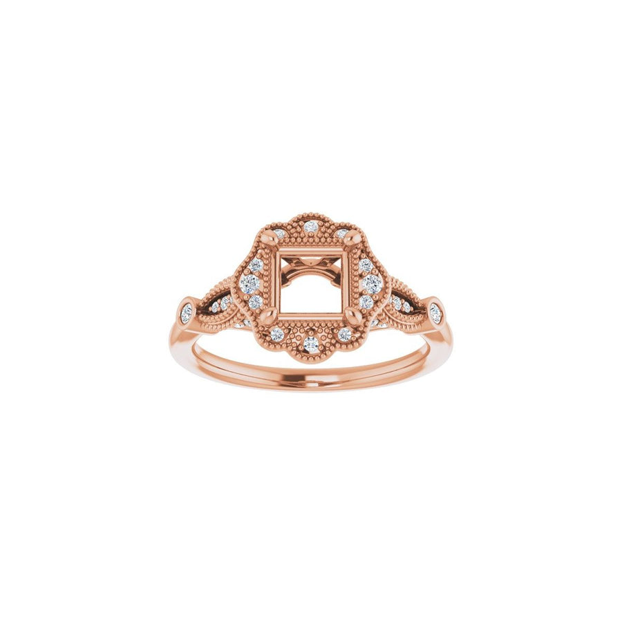 Square Halo-Style Engagement Ring Semi-Mount - gallery - Series 123884