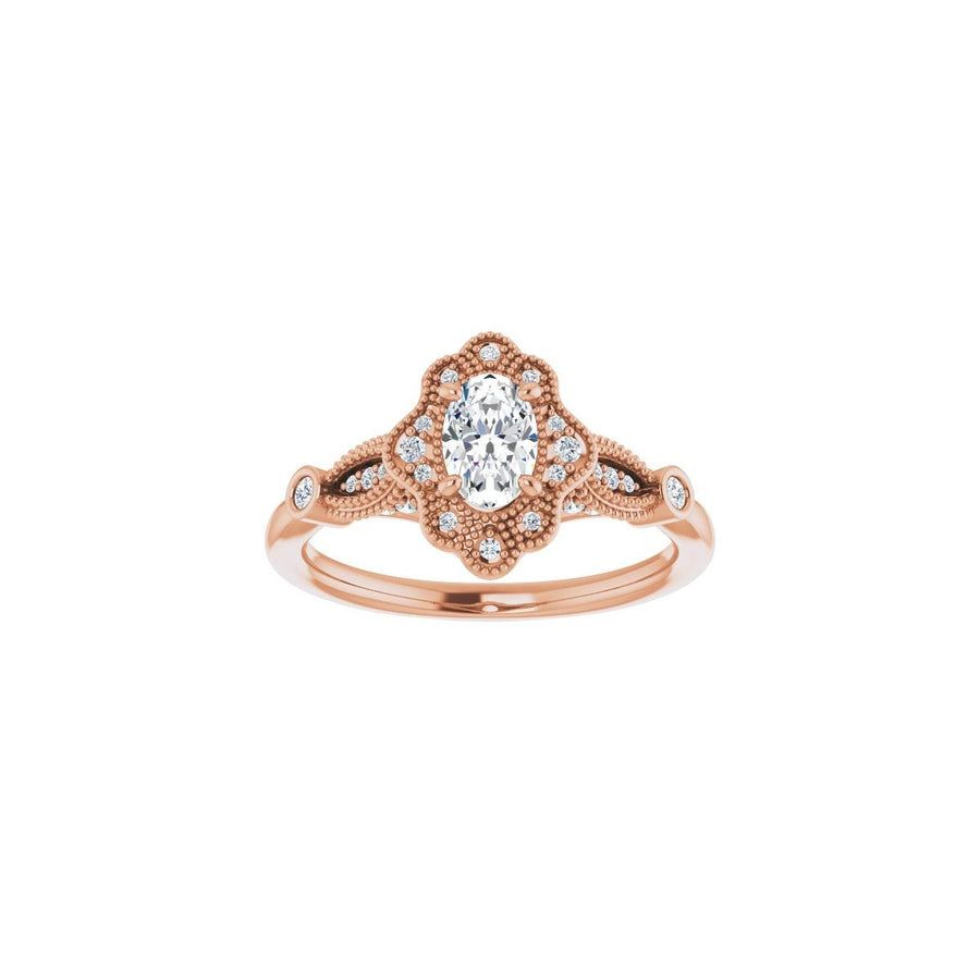 Oval Halo-Style Engagement Ring Semi-Mount - gallery - Series 123884