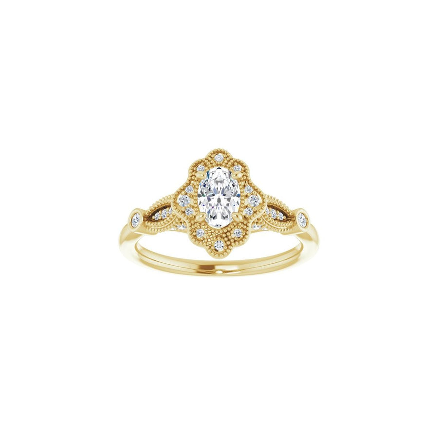 Oval Halo-Style Engagement Ring Semi-Mount - gallery - Series 123884