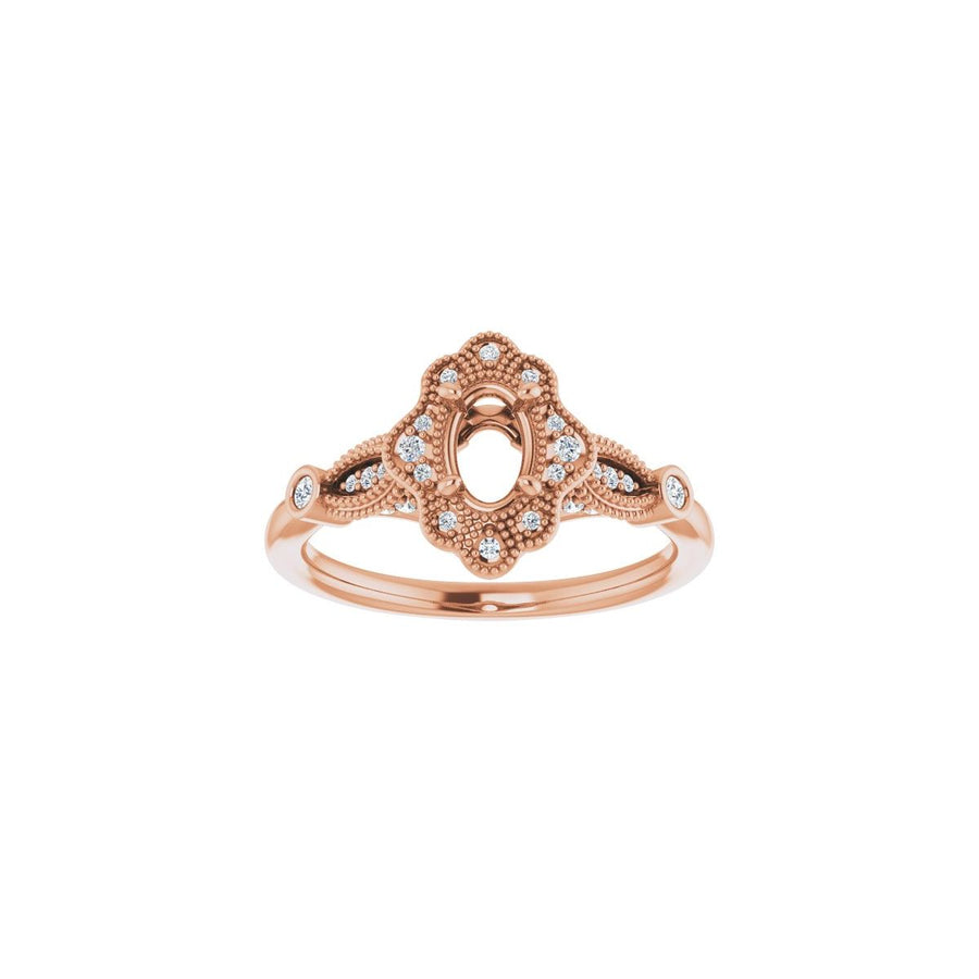 Oval Halo-Style Engagement Ring Semi-Mount - gallery - Series 123884