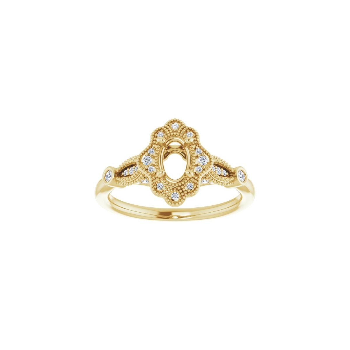 Oval Halo-Style Engagement Ring Semi-Mount - gallery - Series 123884