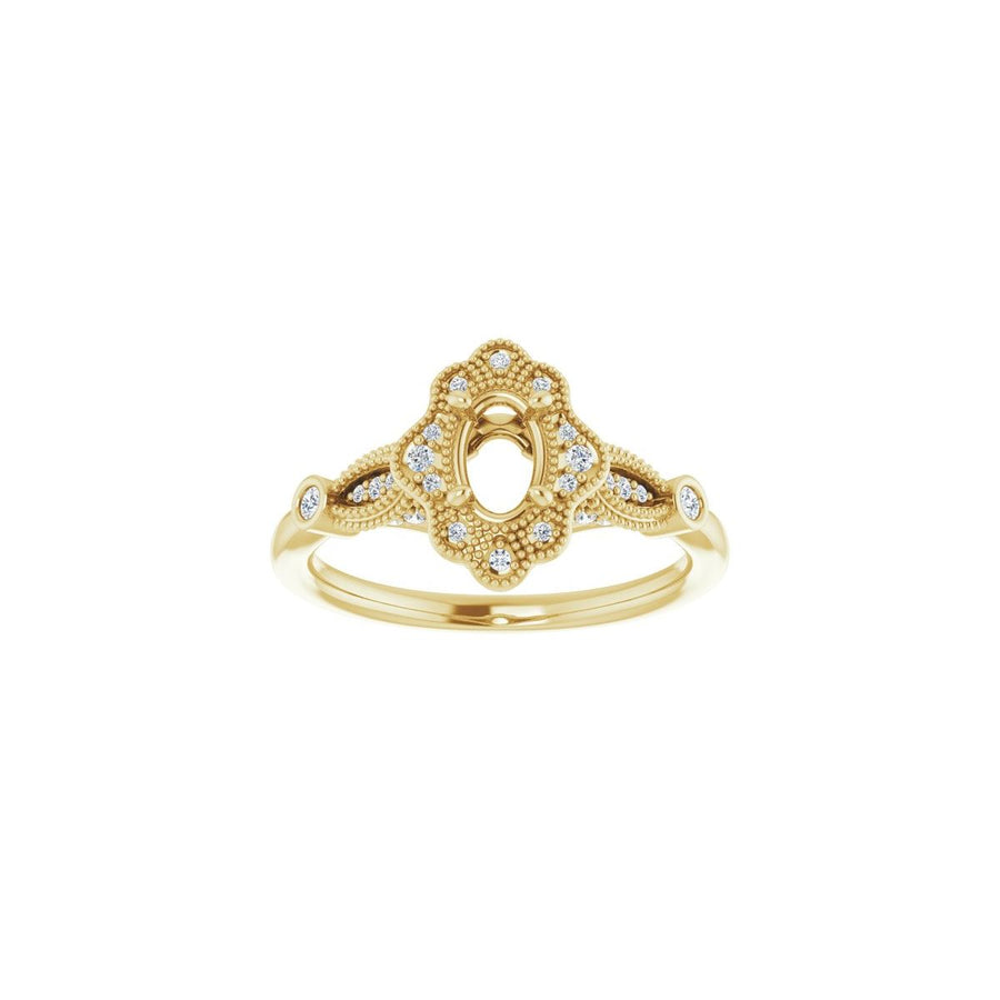 Oval Halo-Style Engagement Ring Semi-Mount - gallery - Series 123884