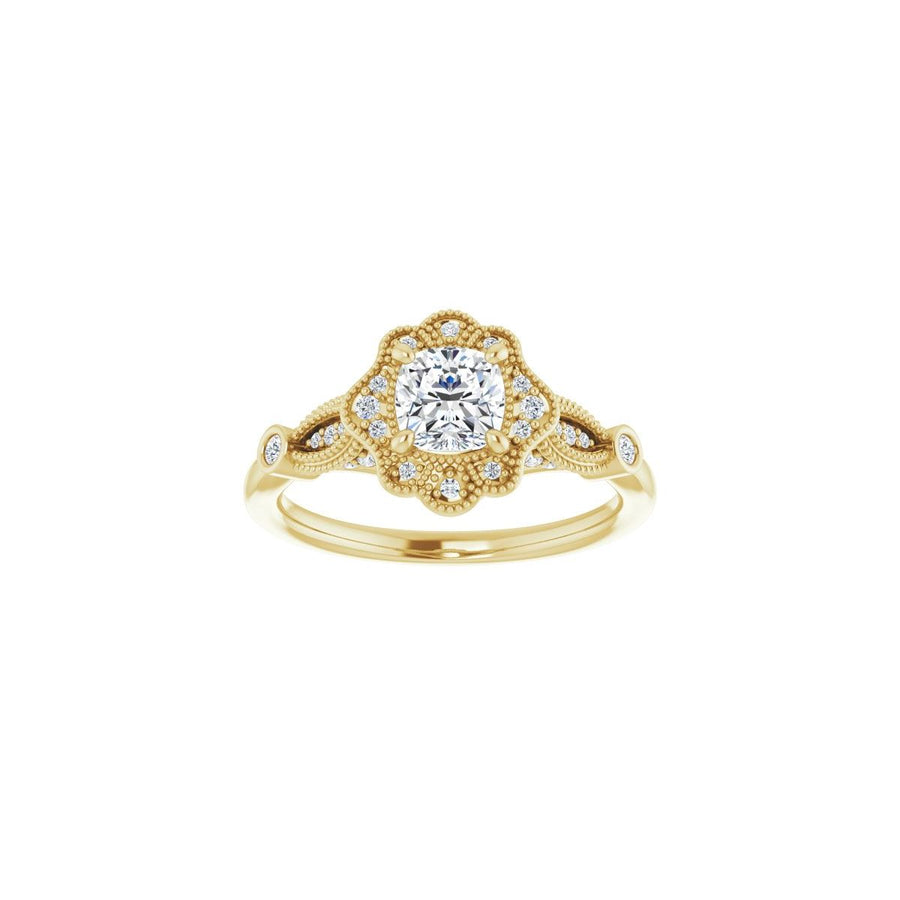 Cushion Halo-Style Engagement Ring Semi-Mount - gallery - Series 123884