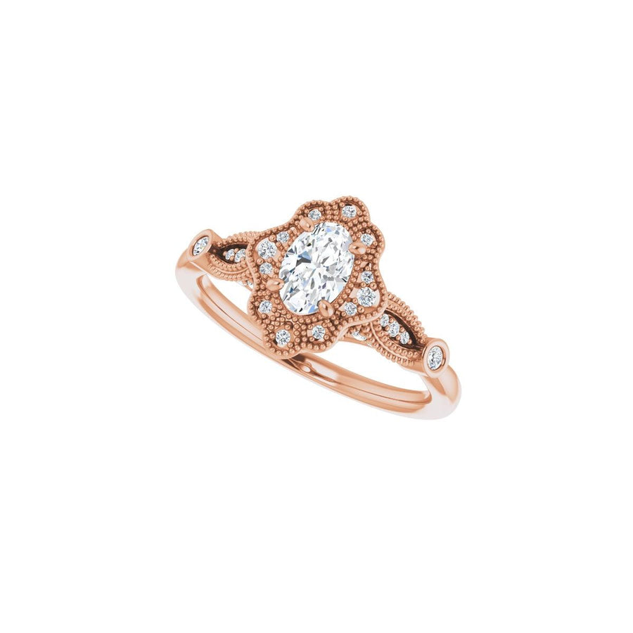Oval Halo-Style Engagement Ring Semi-Mount - gallery - Series 123884