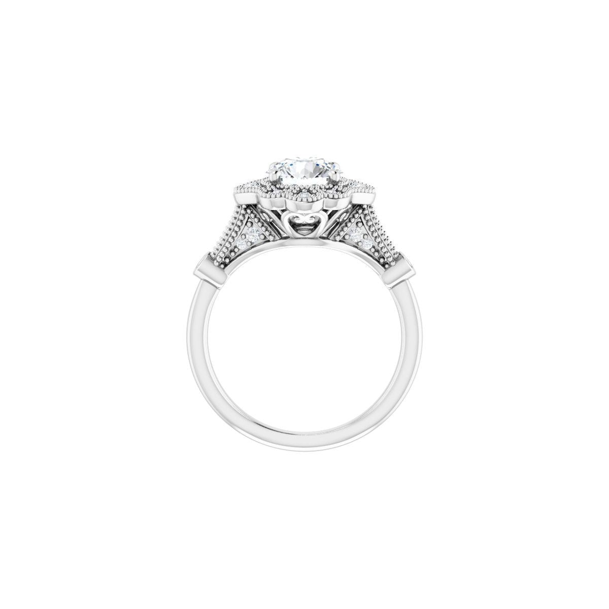 Round Halo-Style Engagement Ring Semi-Mount - gallery - Series 123884